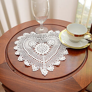 crochet heart 11 inches. White color
