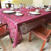festive merlot wine colored crochet tablecloth