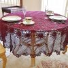Festive Merlot Wine Crochet round tablecloth