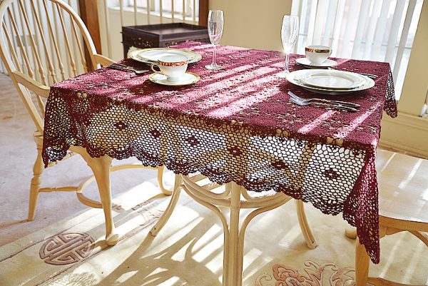 Festive Merlot Wine Color Square Crochet