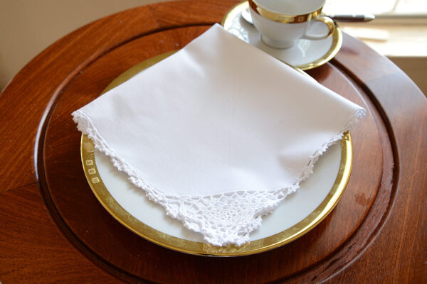 crochet napkin, white crochet napkin
