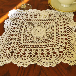 Crochet Placemat/Doilies. Square Crochet. White Colors.
