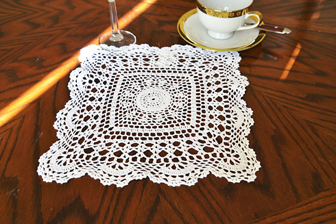 Crochet 12"SQ. White