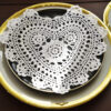 9" Heart Crochet Doily, White