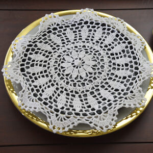 Crochet Placemats/Doilies. Round Crochet Lace. 4″RD to 18″RD.Wheat Color.