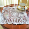 13" Square crochet doily, white