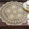 wheat color, 16" round crochet placemats