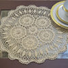 16" Round Crochet Table Topper. Brazilian Sand Color